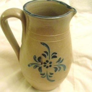 Vintage buttermilk pitcher ~Pottery~ Gray w Blue